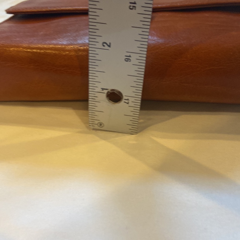 Enzo Angiolini Vintage Leather Crossbody Bag Cognac Mini Classic - Picture 10 of 11